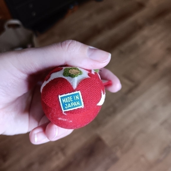 Vintage Japan Christmas Ornament Mouse Flocked egg felt RHINESTONE red LABELED - Picture 10 of 12